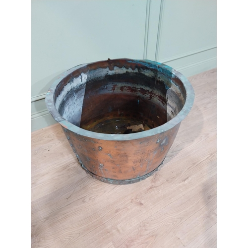 46 - Good quality 19th C. riveted copper log bucket. {48 cm H x 71 cm Dia.}.