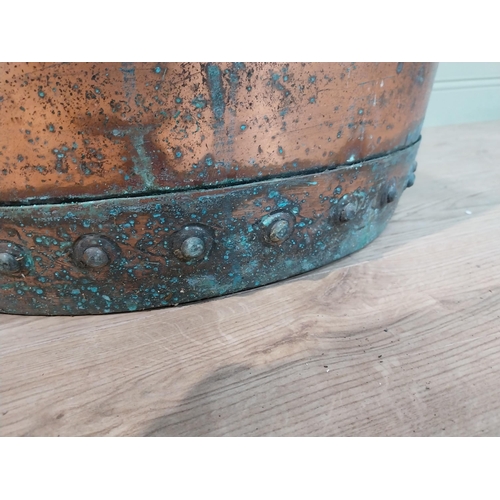 46 - Good quality 19th C. riveted copper log bucket. {48 cm H x 71 cm Dia.}.