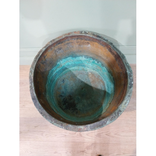 47 - Good quality 19th C. riveted copper log bucket. {47 cm H x 63 cm Dia.}.