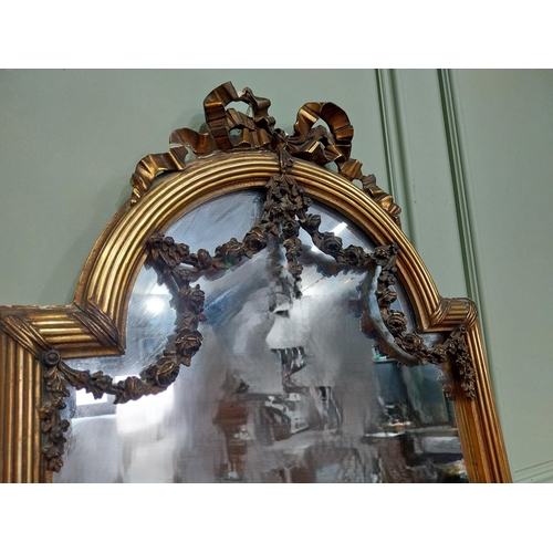 58 - Early 20th C. French gilt pier mirror. {180 cm H x 50 cm W}.