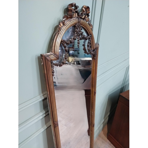 58 - Early 20th C. French gilt pier mirror. {180 cm H x 50 cm W}.