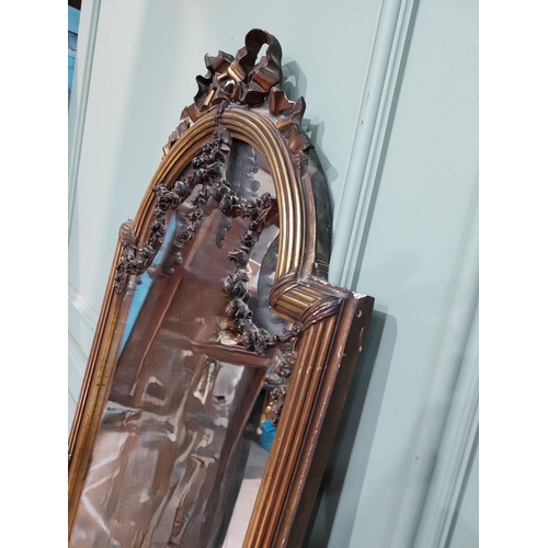 58 - Early 20th C. French gilt pier mirror. {180 cm H x 50 cm W}.