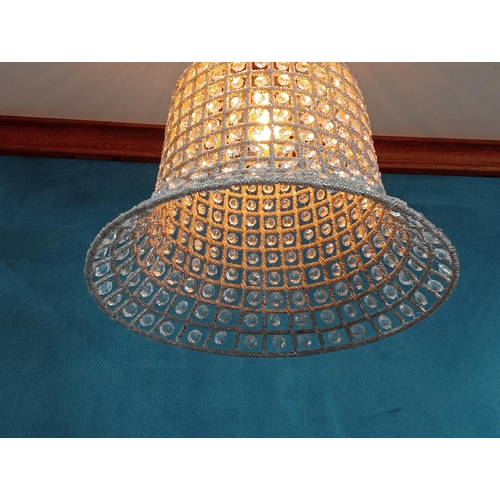 15 - Antique bronze bell pendant light. {H 50cm x Dia 40cm } NOT AVAILABLE TO VIEW IN PERSON