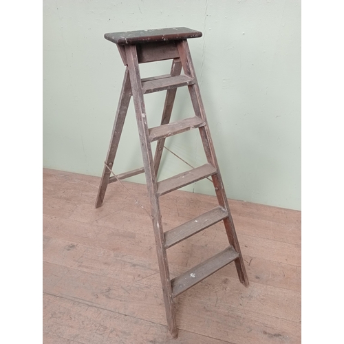 8 - 19th C.  set of painters steps. {H 29cm x W 53cm x D 117cm } NOT AVAILABLE TO VIEW IN PERSON