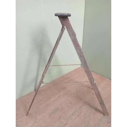 8 - 19th C.  set of painters steps. {H 29cm x W 53cm x D 117cm } NOT AVAILABLE TO VIEW IN PERSON