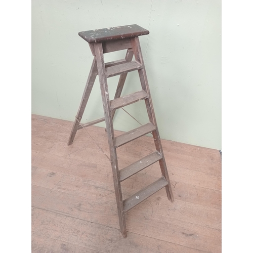 8 - 19th C.  set of painters steps. {H 29cm x W 53cm x D 117cm } NOT AVAILABLE TO VIEW IN PERSON