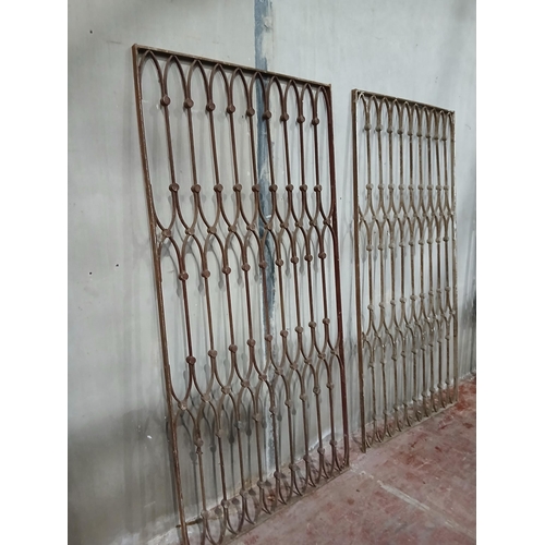 Pair of wrought iron lead welded Victorian railing with ogee arch ...