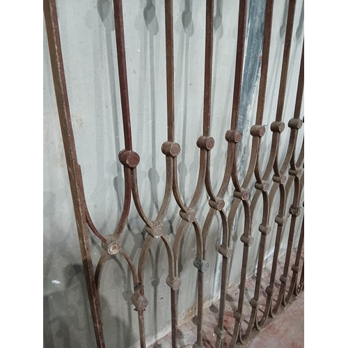 Pair of wrought iron lead welded Victorian railing with ogee arch ...