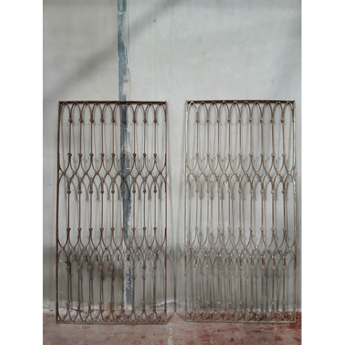 Pair of wrought iron lead welded Victorian railing with ogee arch ...