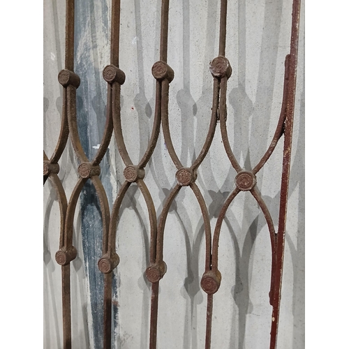 Pair of wrought iron lead welded Victorian railing with ogee arch ...