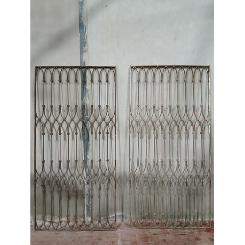 Pair of wrought iron lead welded Victorian railing with ogee arch ...