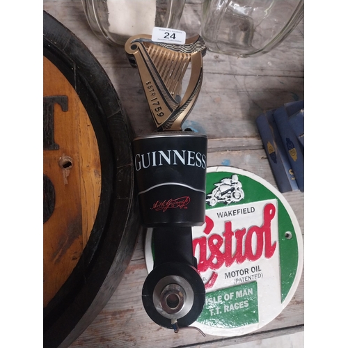 24 - Guinness Bar Pull {35 cm H x 13 cm Dia.}.