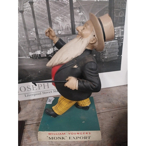 26 - Getting Younger Every day Father William Younger ruberoid advertising figure. {40 cm H x 15 cm W x 2... 