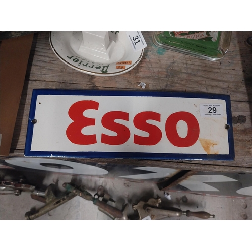 29 - Esso enamel advertising sign. {10 cm H x 30 cm W}.