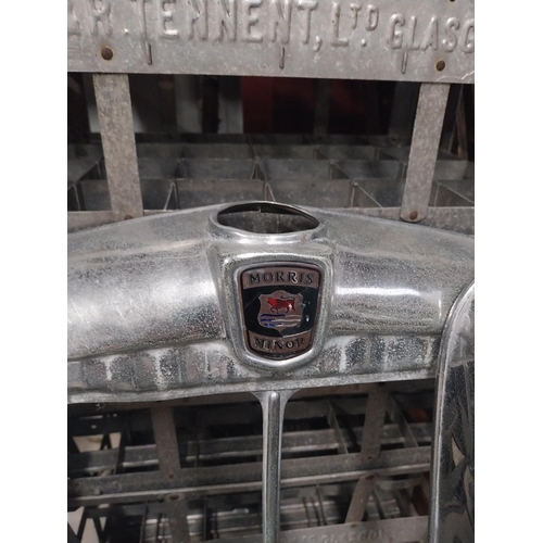 3 - 1960's Morris 8 Radiator cover, Morris Minor radiator cover  {59 cm H x 21 cm W x 10 cm D} and chrom... 