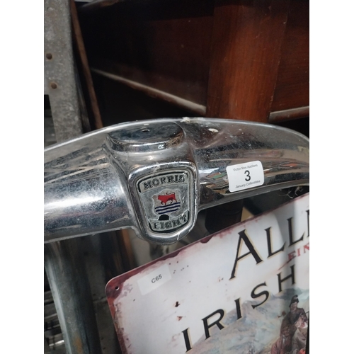 3 - 1960's Morris 8 Radiator cover, Morris Minor radiator cover  {59 cm H x 21 cm W x 10 cm D} and chrom... 