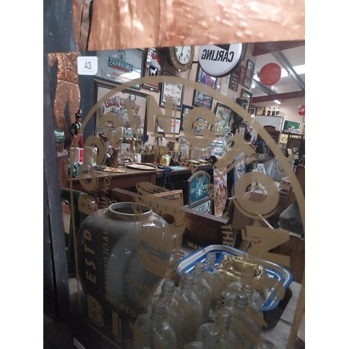 43 - Bonnington's Bitter advertising mirror. {56 cm H x 40 cm W}.