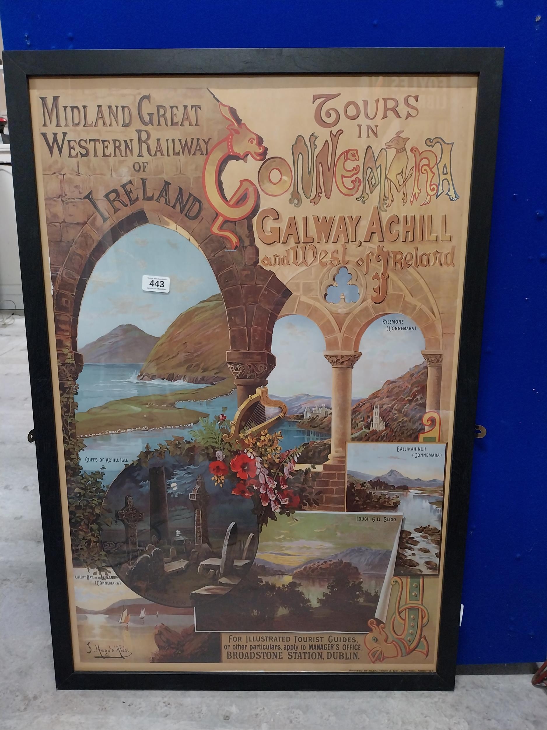 Midland Great Western Railway Tours of Connemara framed advertising ...
