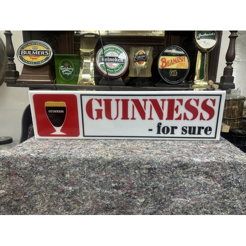 50 - Guinness - for sure, Perspex hanging light up advertising box featuring a Guinness tankard. {18 cm H... 