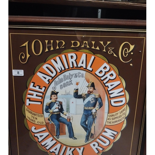 8 - Tom Daly and Co Cork The Admiral Brand Jamaiky Rum framed print. {67 cm H x 57 cm W}.