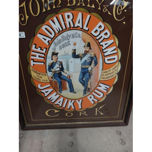 8 - Tom Daly and Co Cork The Admiral Brand Jamaiky Rum framed print. {67 cm H x 57 cm W}.