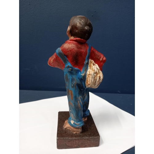 15 - Aluminium Speshul boy advertising paperweight. {H 17cm x W 6cm x D 7cm } NOT AVAILABLE TO VIEW IN PE... 