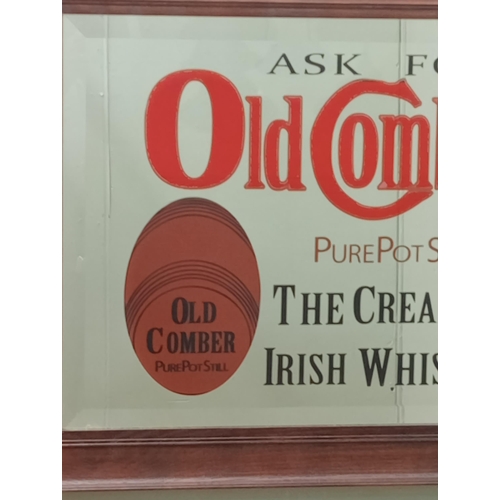 30 - Ask for Old Comber Pure Pot Still The Cream of Irish Whiskie framed bevelled advertising mirror. {H ... 
