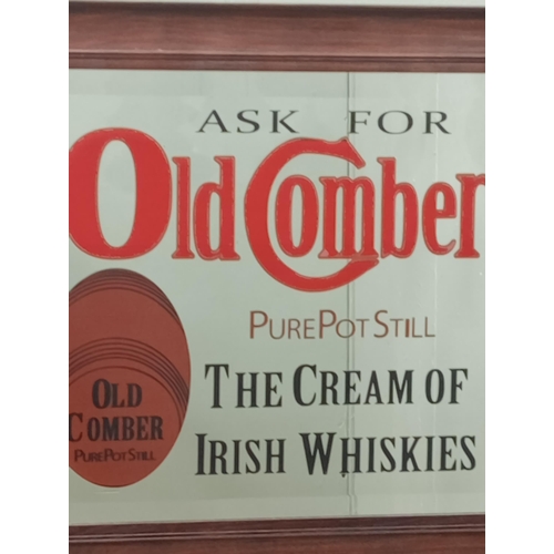 30 - Ask for Old Comber Pure Pot Still The Cream of Irish Whiskie framed bevelled advertising mirror. {H ... 