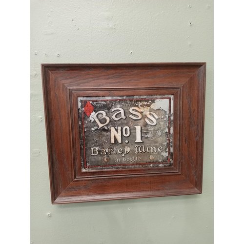 60 - Bass No1 Barley Wine framed advertising mirror. {H 34cm x W 40cm } NOT AVAILABLE TO VIEW IN PERSON