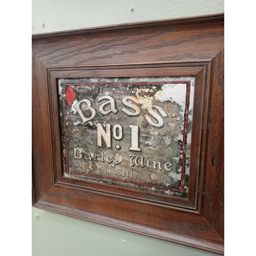 60 - Bass No1 Barley Wine framed advertising mirror. {H 34cm x W 40cm } NOT AVAILABLE TO VIEW IN PERSON