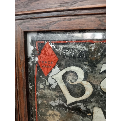 60 - Bass No1 Barley Wine framed advertising mirror. {H 34cm x W 40cm } NOT AVAILABLE TO VIEW IN PERSON