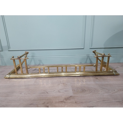 496 - Edwardian brass fire fender {27cm  H  x 133cm W x 37cm D}.