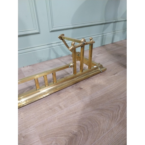 496 - Edwardian brass fire fender {27cm  H  x 133cm W x 37cm D}.