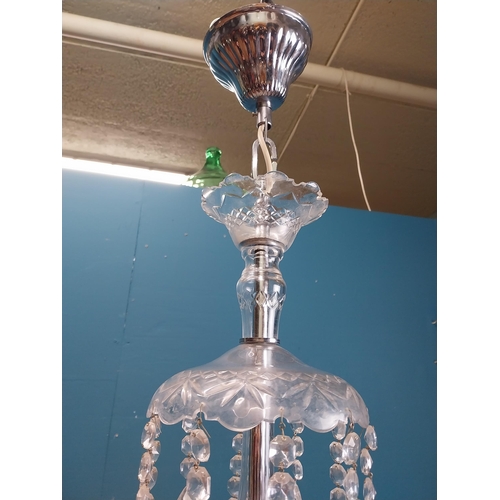 152 - Irish cut crystal ten branch chandelier. {120 cm H x 70 cm Dia.}.