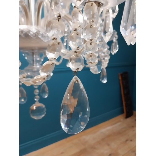 152 - Irish cut crystal ten branch chandelier. {120 cm H x 70 cm Dia.}.