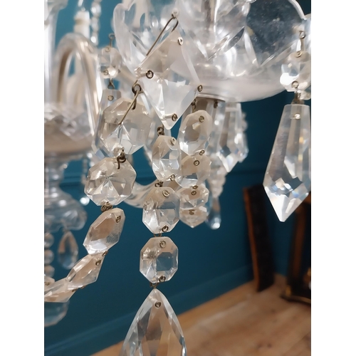 152 - Irish cut crystal ten branch chandelier. {120 cm H x 70 cm Dia.}.