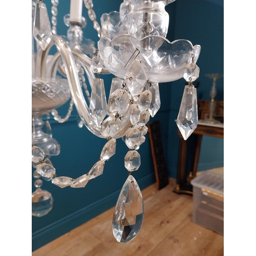 152 - Irish cut crystal ten branch chandelier. {120 cm H x 70 cm Dia.}.