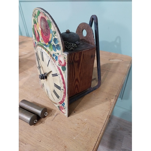 376 - 19th C. Dutch hand painted bracket clock. {33 cm H x 23 cm W x 16 cm D}.