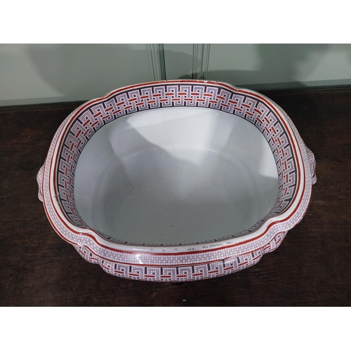 63 - 19th C. Copeland and Garrett New Blanche ceramic foot bath with geometric design. {20 cm H x 48 cm W... 