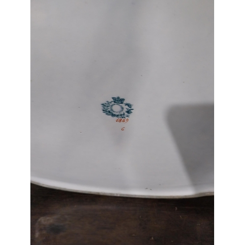 63 - 19th C. Copeland and Garrett New Blanche ceramic foot bath with geometric design. {20 cm H x 48 cm W... 