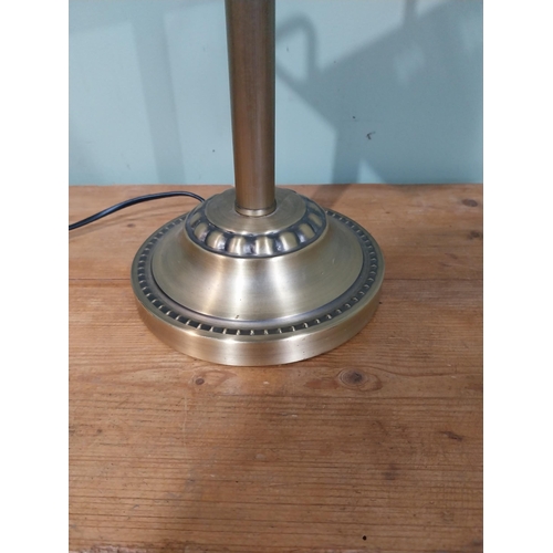 18 - Vintage brushed brass Banker's lamp. {40 cm H x 27 cm W x 26 cm D}.
