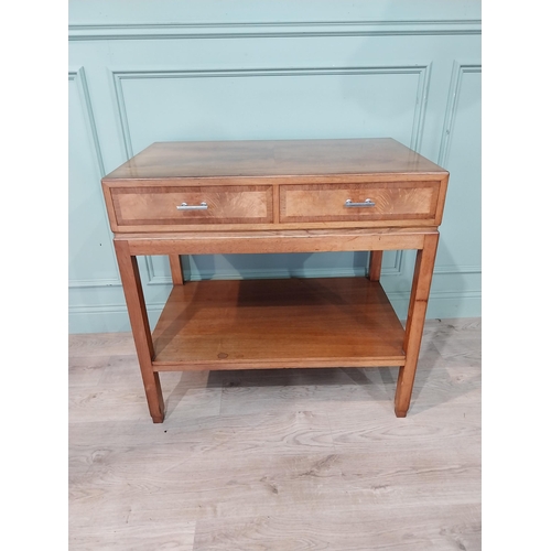 54 - 1950's walnut side table with two drawers in the frieze by Heal's of London. {85 cm H x 87 cm W x 57... 