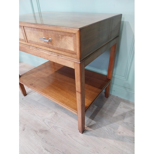 54 - 1950's walnut side table with two drawers in the frieze by Heal's of London. {85 cm H x 87 cm W x 57... 