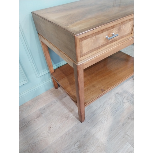 54 - 1950's walnut side table with two drawers in the frieze by Heal's of London. {85 cm H x 87 cm W x 57... 