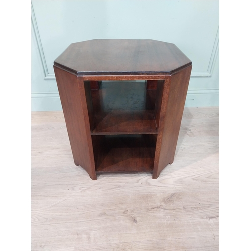 134 - 1950's oak lamp table and bookshelf. {50 cm H x 50 cm W x 50 cm D}.