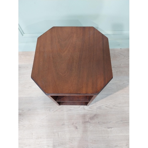 134 - 1950's oak lamp table and bookshelf. {50 cm H x 50 cm W x 50 cm D}.