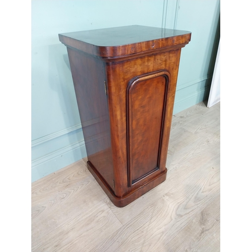 157 - Victorian mahogany bedside locker with single door. {80 cm H x 39 cm W x 37 cm D}.