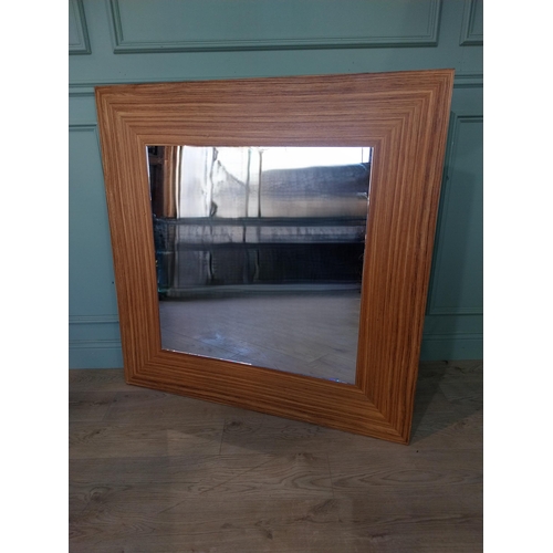 282 - Contemporary Zebrawood wall mirror. {120 cm H x 120 cm W}