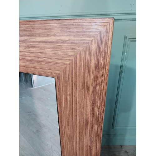 282 - Contemporary Zebrawood wall mirror. {120 cm H x 120 cm W}
