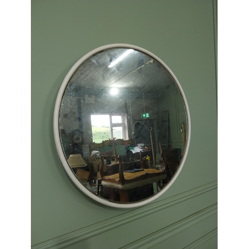 477 - Mid century painted metal frame wall mirror. {57 cm Dia.}